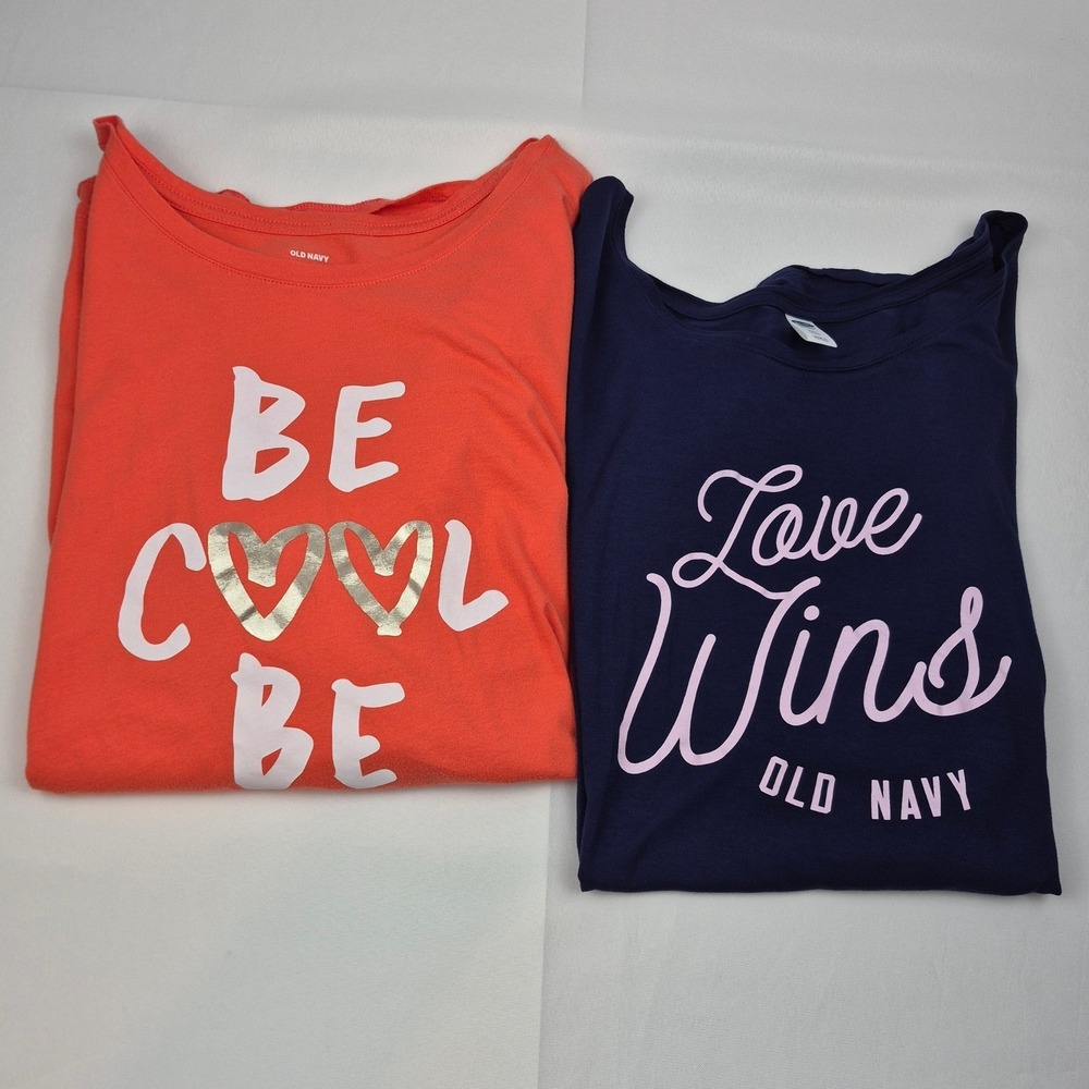 Old Navy XXL & XXL Tall Graphic Tee Lot Love Wins Be Cool Be Kind Pride Positive - Picture 2 of 15